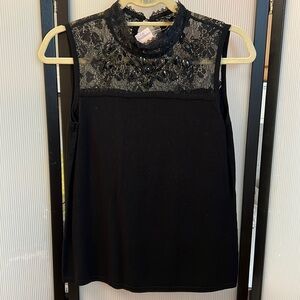 Dressbarn Turtleneck Sweater Top. Sleeveless. Black. Size M.